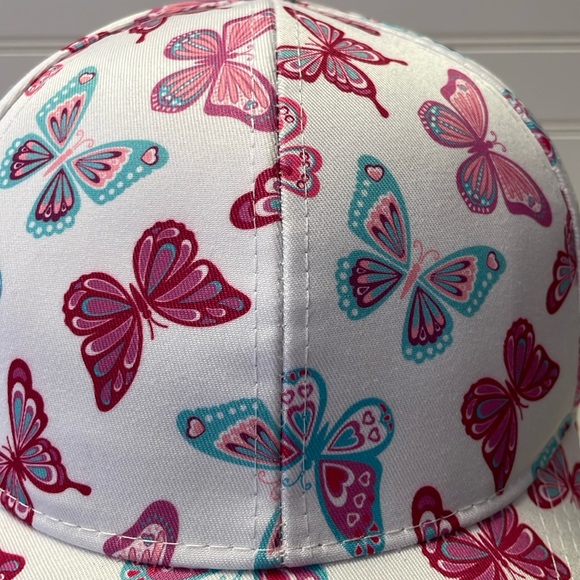 Butterfly 🦋 White with Multicolored Butterflies Baseball Cap - Picture 8 of 12